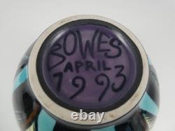 1993 April Contemporary Modern Artist George Bowes Art Pottery Vase Leaves MINT
