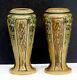 (2) 1920's Antique Roseville Pottery Arts Crafts Florentine Vase / Matched Pair