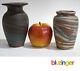 (2) Antique Niloak Mission Swirl Arts & Crafts Pottery Vases