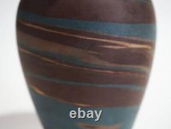 (2) Antique NILOAK Mission Swirl Arts & Crafts Pottery Vases