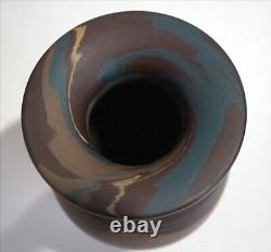 (2) Antique NILOAK Mission Swirl Arts & Crafts Pottery Vases