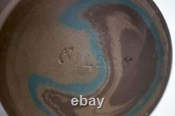 (2) Antique NILOAK Mission Swirl Arts & Crafts Pottery Vases