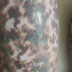 2 Burley Winter Pottery 7.5 Vases Mottled Glaze Arts &Crafts Ohio 107 Roseville