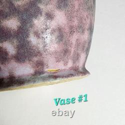 2 Burley Winter Pottery 7.5 Vases Mottled Glaze Arts &Crafts Ohio 107 Roseville