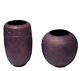 2 Kristi De Salsa Purple Rust Gold Southwestern Style Art Pottery Vase Arizona