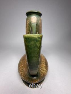 2 Roseville Dahlrose 1928 Vintage Arts & Crafts Pottery Triple Bud Vase 76-6 C30 2 Roseville Dahlrose 1928 Vintage Arts & Crafts Pottery Triple Bud Vase 76-6 C30