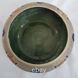 2 Roseville Pottery Mostique Gray Bowls Planters 8 and 6.5 1910s Arts Crafts