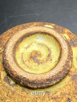 2 Warren Mackenzie Studio Pottery Decorated Tea Bowls Shino Glaze 3 h x 3.5 di
