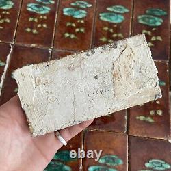 20 x Antique Art Nouveau Arts And Crafts Majolica Ceramic Tiles Fireplace