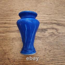 2002 Pewabic Pottery Arts & Crafts Style Matte Blue Glazed Vase