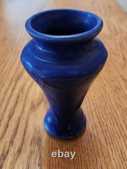 2002 Pewabic Pottery Arts & Crafts Style Matte Blue Glazed Vase