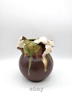 2008 Ephraim Faience Art Pottery Spring Herald Vase Signed By Artist Ken Nekola