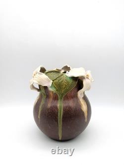 2008 Ephraim Faience Art Pottery Spring Herald Vase Signed By Artist Ken Nekola