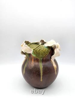 2008 Ephraim Faience Art Pottery Spring Herald Vase Signed By Artist Ken Nekola