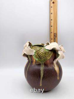 2008 Ephraim Faience Art Pottery Spring Herald Vase Signed By Artist Ken Nekola