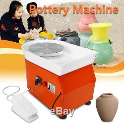 25CM 350W Electric Pottery Wheel Ceramic Machine Foot Pedal Work Clay Art Craft