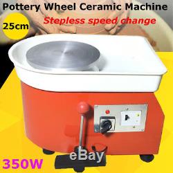 25CM 350W Electric Pottery Wheel Ceramic Machine For Work Clay Art Craft 220V