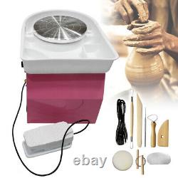 25CM 350W Electric Pottery Wheel Machine Ceramic Work Clay Art Craft Pink 110V