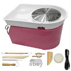 25CM 350W Electric Pottery Wheel Machine Ceramic Work Clay Art Craft Pink 110V