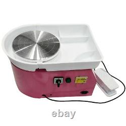 25CM 350W Electric Pottery Wheel Machine Ceramic Work Clay Art Craft Pink 110V