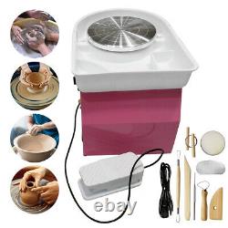 25CM 350W Electric Pottery Wheel Machine Ceramic Work Clay Art Craft Pink 110V