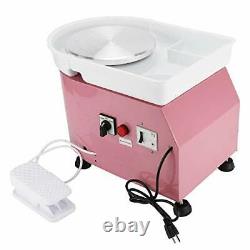 25CM 350W Electric Pottery Wheel Machine For Ceramic Work Clay Art Craft Pink US