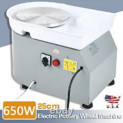 25CM 650W Electric Pottery Wheel Machine White For Ceramic Work Clay Art Craft