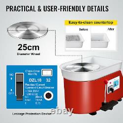 280W 25CM Electric Pottery Wheel Ceramic Machine Work Clay Art Craft DIY 110V