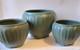 3 Weller Bedford 1920s Arts & Crafts Matte Green Molded Leaf Relief Pottery Vase
