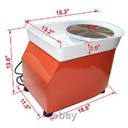 350W 110V Electric Pottery Wheel Ceramic Machine 25CM Work Clay Art Craft DIY