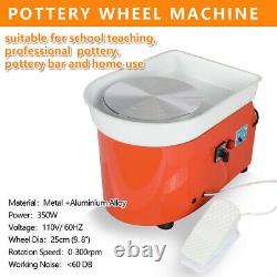 350W Electric Pottery Wheel Machine 110V 25CM For Ceramic Work Clay Art Craft