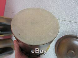 4pc Pottery Craft CANISTER SET vtg Kitchen Drip Glaze Robert Maxwell California