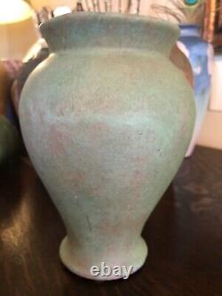 8 Arts & Crafts Mottled Glaze Vase Roseville Early Carnelian Green Blue/Green