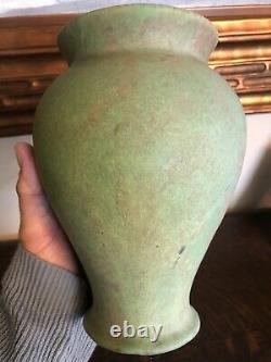 8 Arts & Crafts Mottled Glaze Vase Roseville Early Carnelian Green Blue/Green