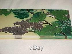 8 X 4 Signed Motawi Tileworks Arts Crafts Revival Pottery Tile Grapes Mint! Op