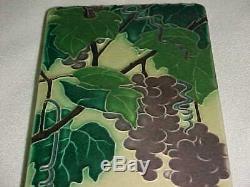 8 X 4 Signed Motawi Tileworks Arts Crafts Revival Pottery Tile Grapes Mint! Op