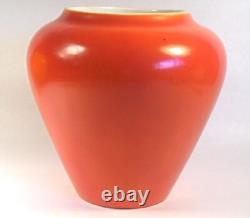 A Fine Arts and Crafts Orange Matt Glaze Signed Art Pottery Vase