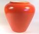 A Fine Arts And Crafts Orange Matt Glaze Signed Art Pottery Vase