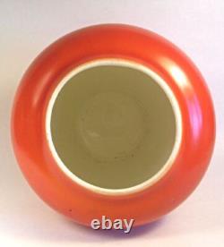 A Fine Arts and Crafts Orange Matt Glaze Signed Art Pottery Vase