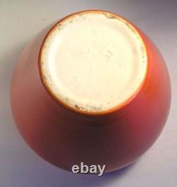 A Fine Arts and Crafts Orange Matt Glaze Signed Art Pottery Vase