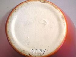 A Fine Arts and Crafts Orange Matt Glaze Signed Art Pottery Vase