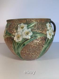 A Piece Of Roseville Jonquil 1931 Arts And Crafts Pottery. Large Handled Vase