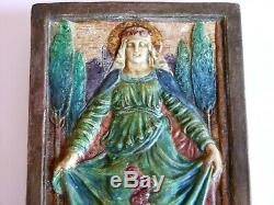 A Rare Compton Pottery St Elizabeth of Hungary Arts & Crafts Plaque
