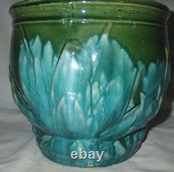 ANTIQUE MISSION ARTS & CRAFTS BRUSH McCOY ART POTTERY JARDINIERE PEDESTAL WELLER