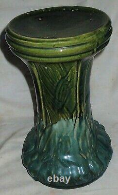 ANTIQUE MISSION ARTS & CRAFTS BRUSH McCOY ART POTTERY JARDINIERE PEDESTAL WELLER