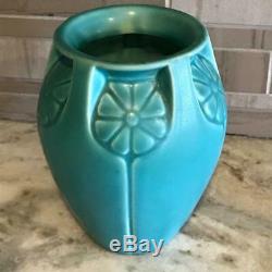 ANTIQUE Rookwood Arts & Crafts Pottery Circa 1934 Teal Flower Vase #2380