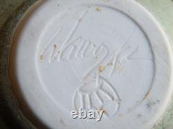 ARTS & CRAFTS 4 Tall VASE Bulbous Vessel ARTIST Signed INCISED Mark FREE SHIP