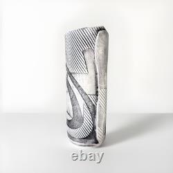 ASH Works Pottery Vase 1990 Anne Schiesel Harris Black White Memphis Style 6.5