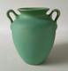 American Arts & Crafts Matte Green Two Handle 8 Vase