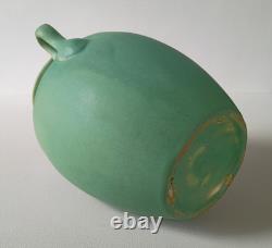 American Arts & Crafts Matte Green Two Handle 8 Vase